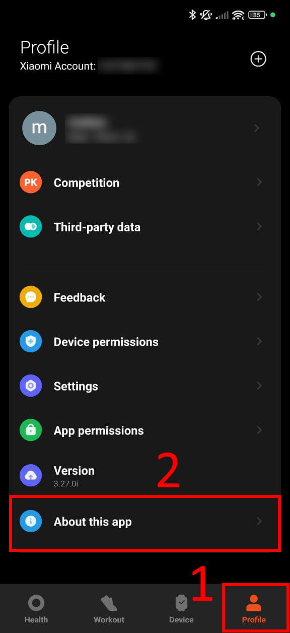 Mi Fitness: Perfil, Acerca de esta app